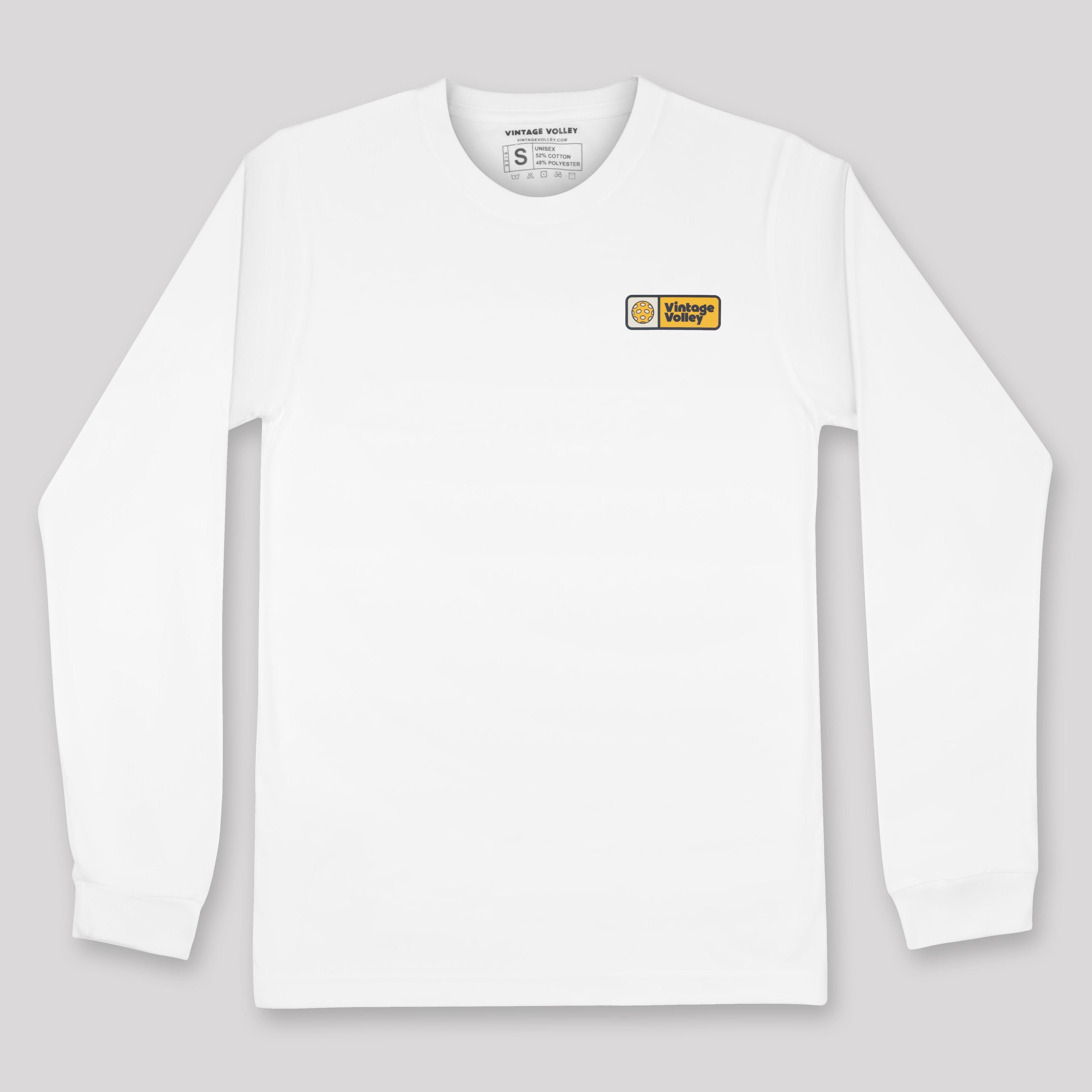Retro Pickleball Long-Sleeve Tee - Yellow Accent