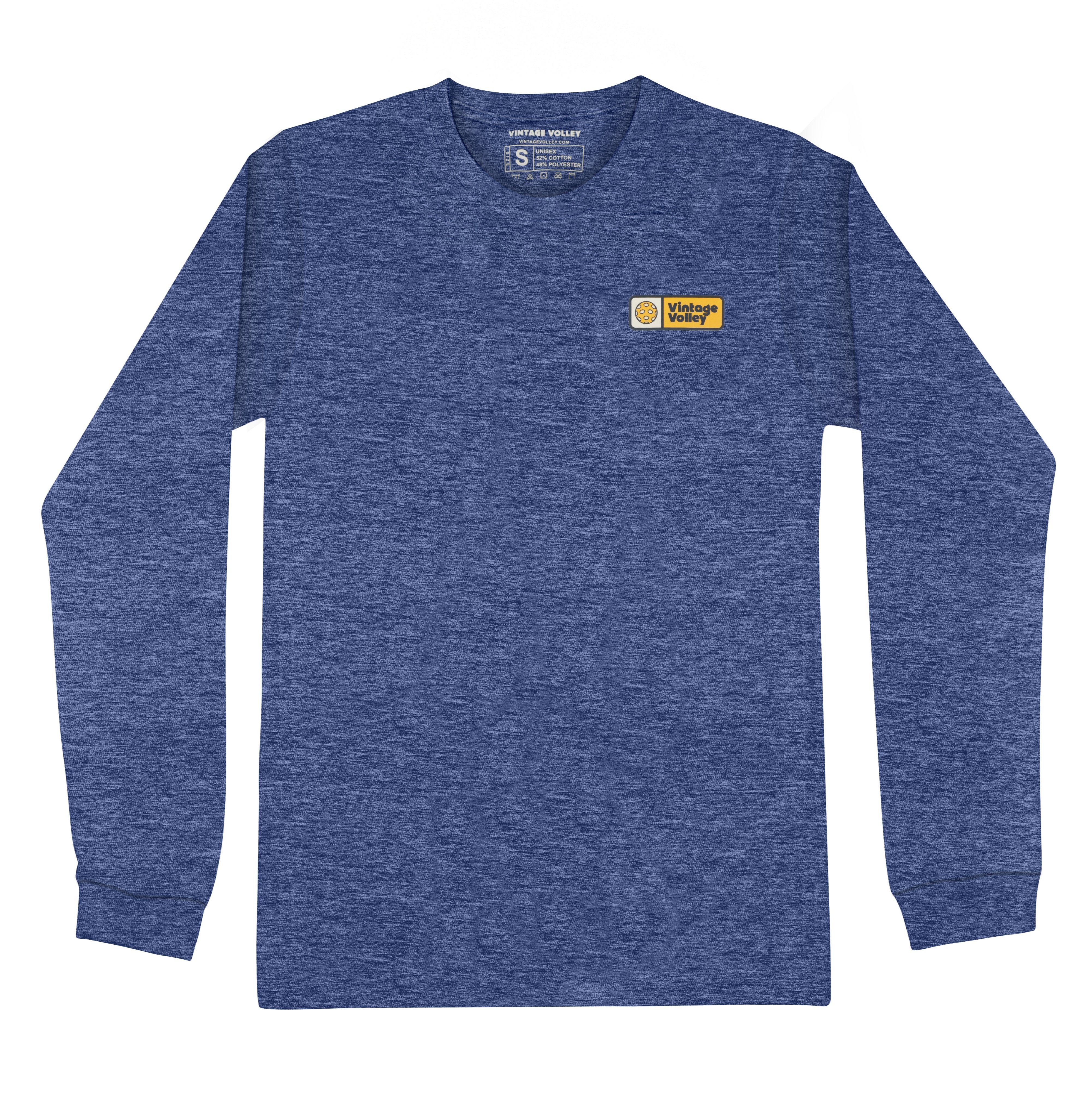 Retro Pickleball Long-Sleeve Tee - Yellow Accent
