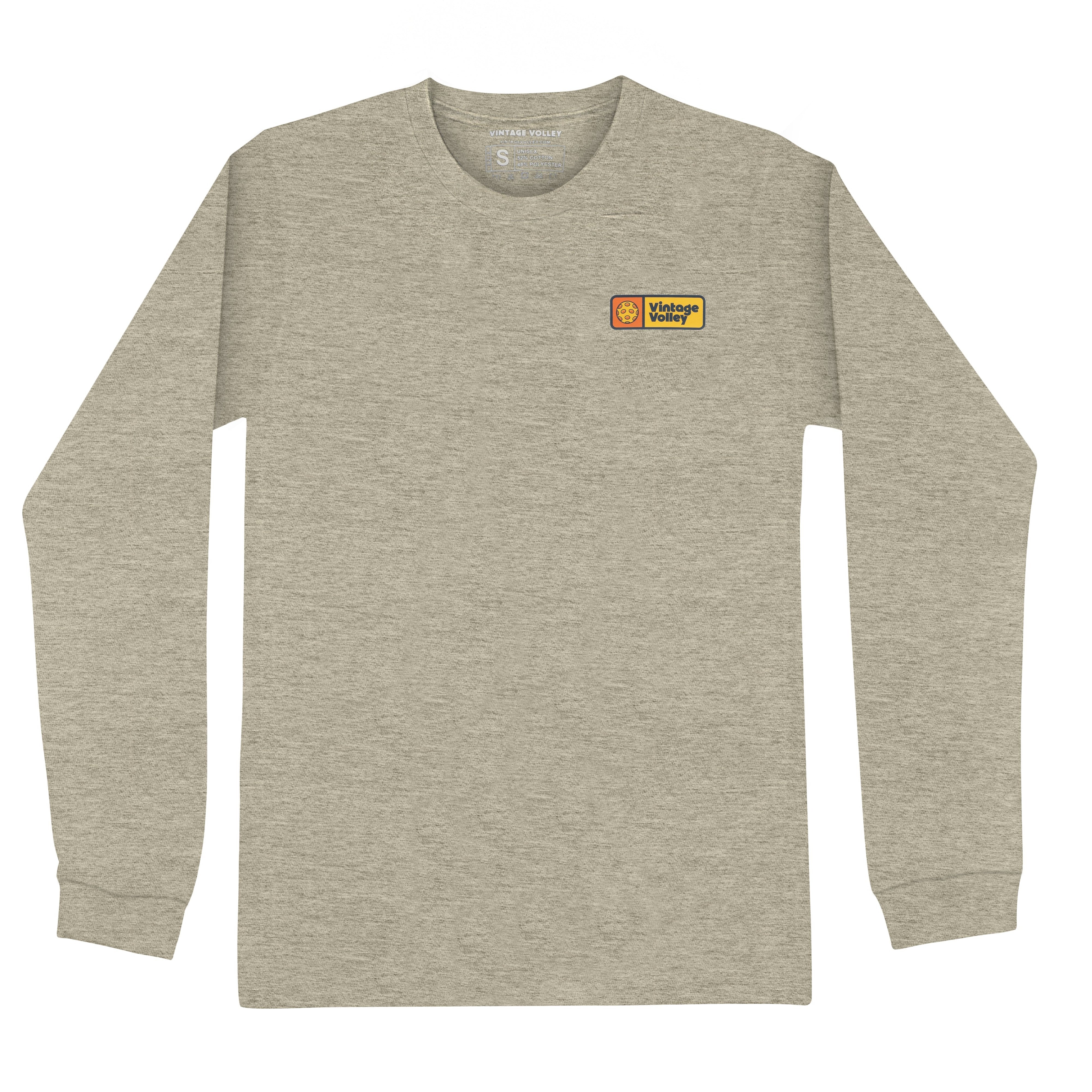 Retro Pickleball Long-Sleeve Tee - Orange Accent