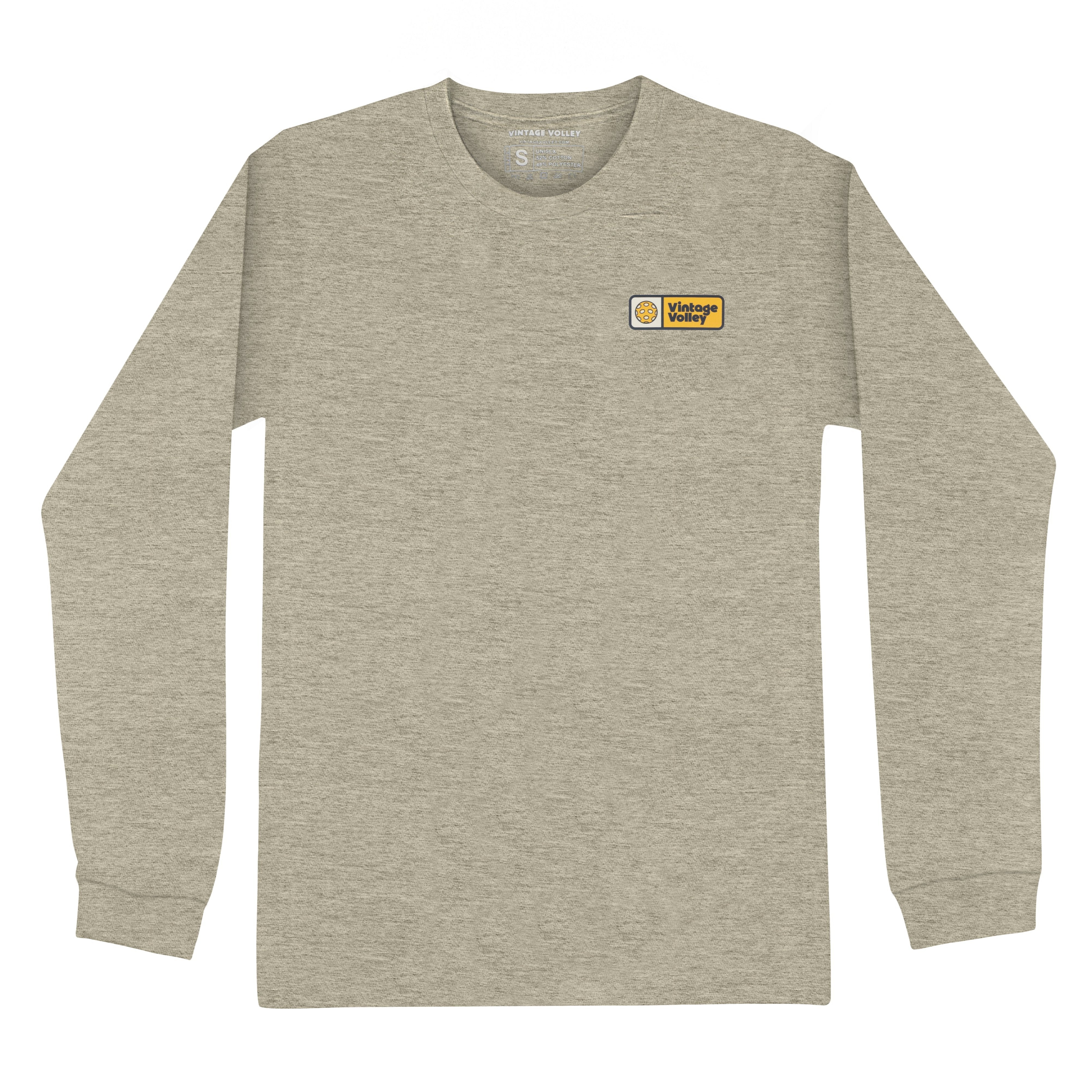 Retro Pickleball Long-Sleeve Tee - Yellow Accent